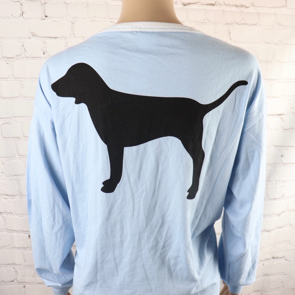 VS PINK Logo Long Sleeve lace up Campus Tee Shirt - Picture 5 of 7